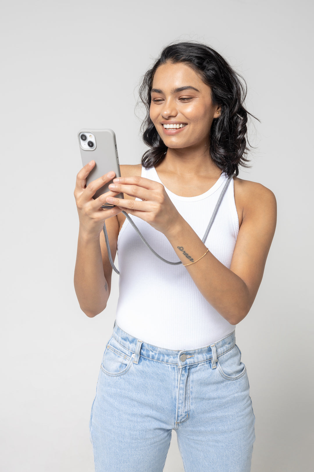 Strap-N-Go Grey Galaxy: Stylish Hands-Free Phone Case