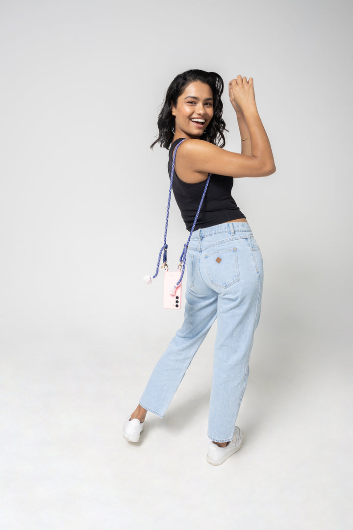 Boho Blue Crossbody Phone Strap