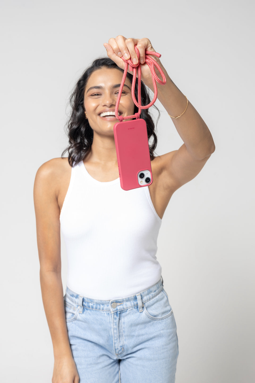 Strap-N-Go: Raspberry Rush – Stylish Hands-Free Phone Case
