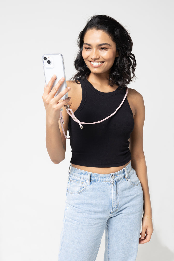 Pink Ice Phone Case with Adjustable Strap