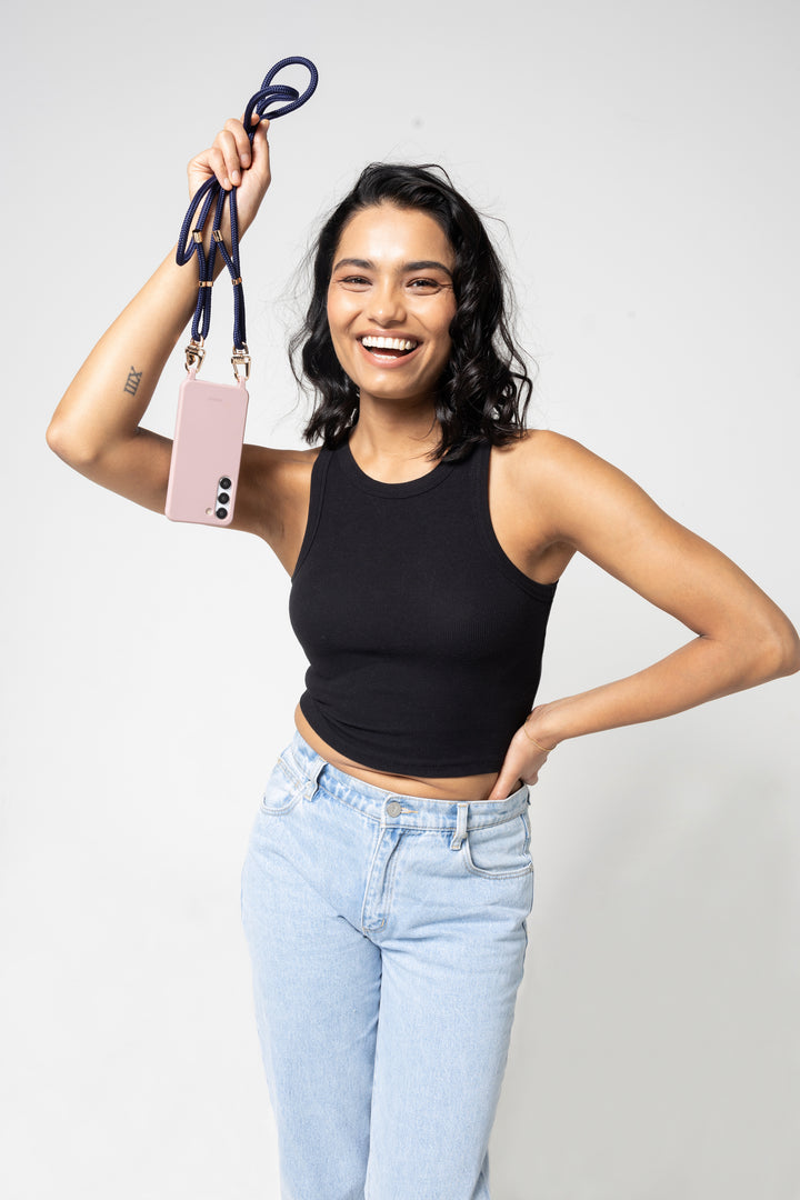 Mauve Marine Phone Case with Adjustable Strap