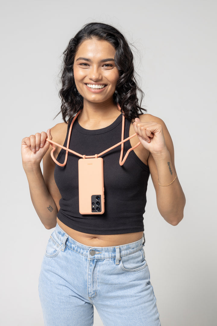 Strap-N-Go Coral Crush: Stylish Hands-Free Phone Case