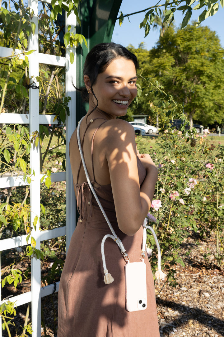 Stylish Beige Boho Phone Strap