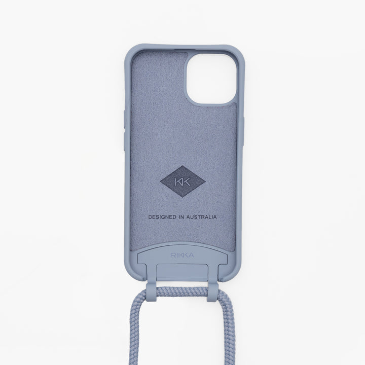 Strap-N-Go Misty Blue: Stylish Hands-Free Phone Case with Strap