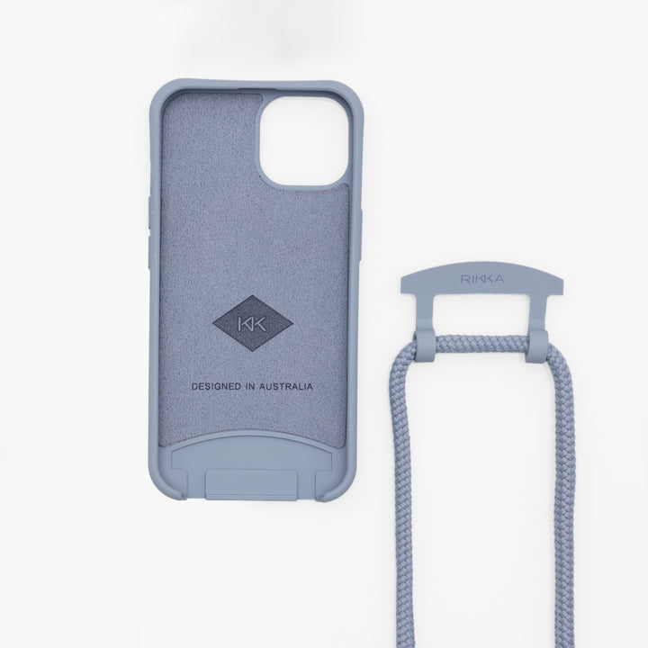 Strap-N-Go Misty Blue: Stylish Hands-Free Phone Case with Strap