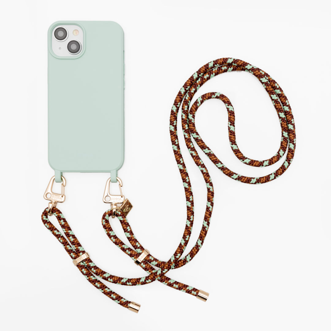 Minty Nomad: Stylish Crossbody Phone Case with Adjustable Strap