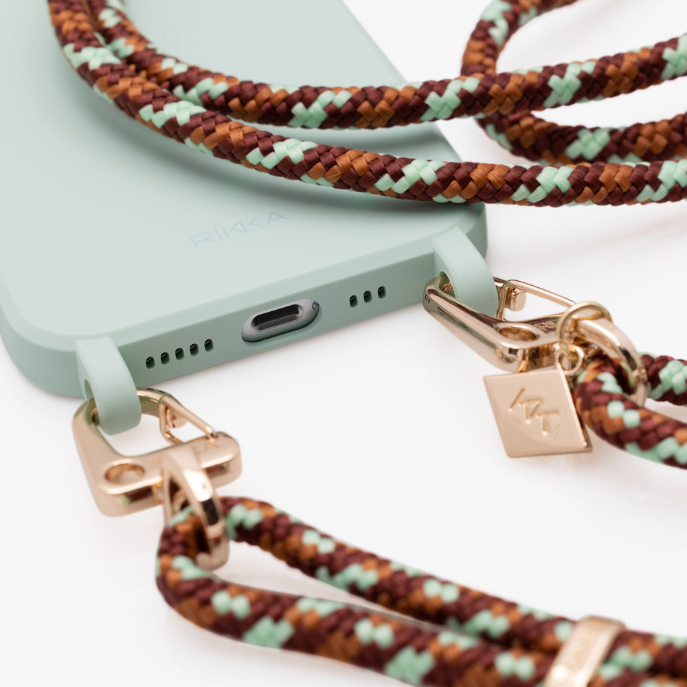Minty Nomad: Stylish Crossbody Phone Case with Adjustable Strap