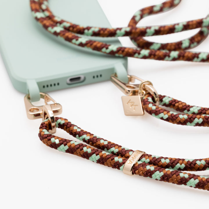 Minty Nomad: Stylish Crossbody Phone Case with Adjustable Strap